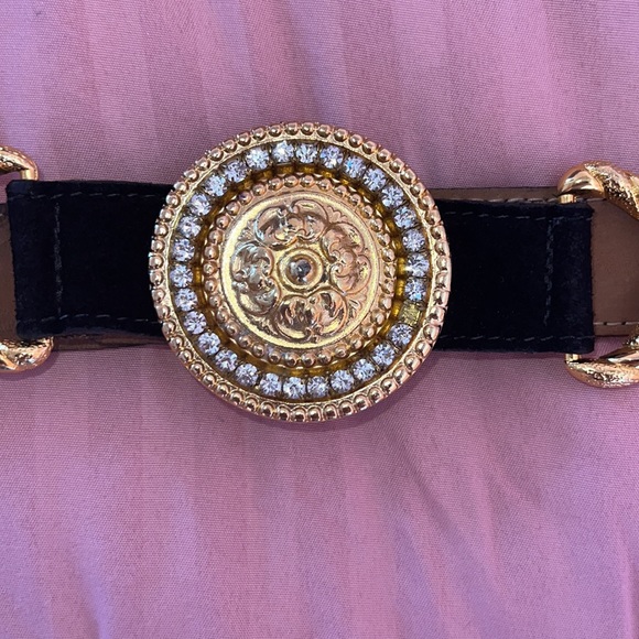 Gold Rhinestone Statement Belt - Picture 2 of 5